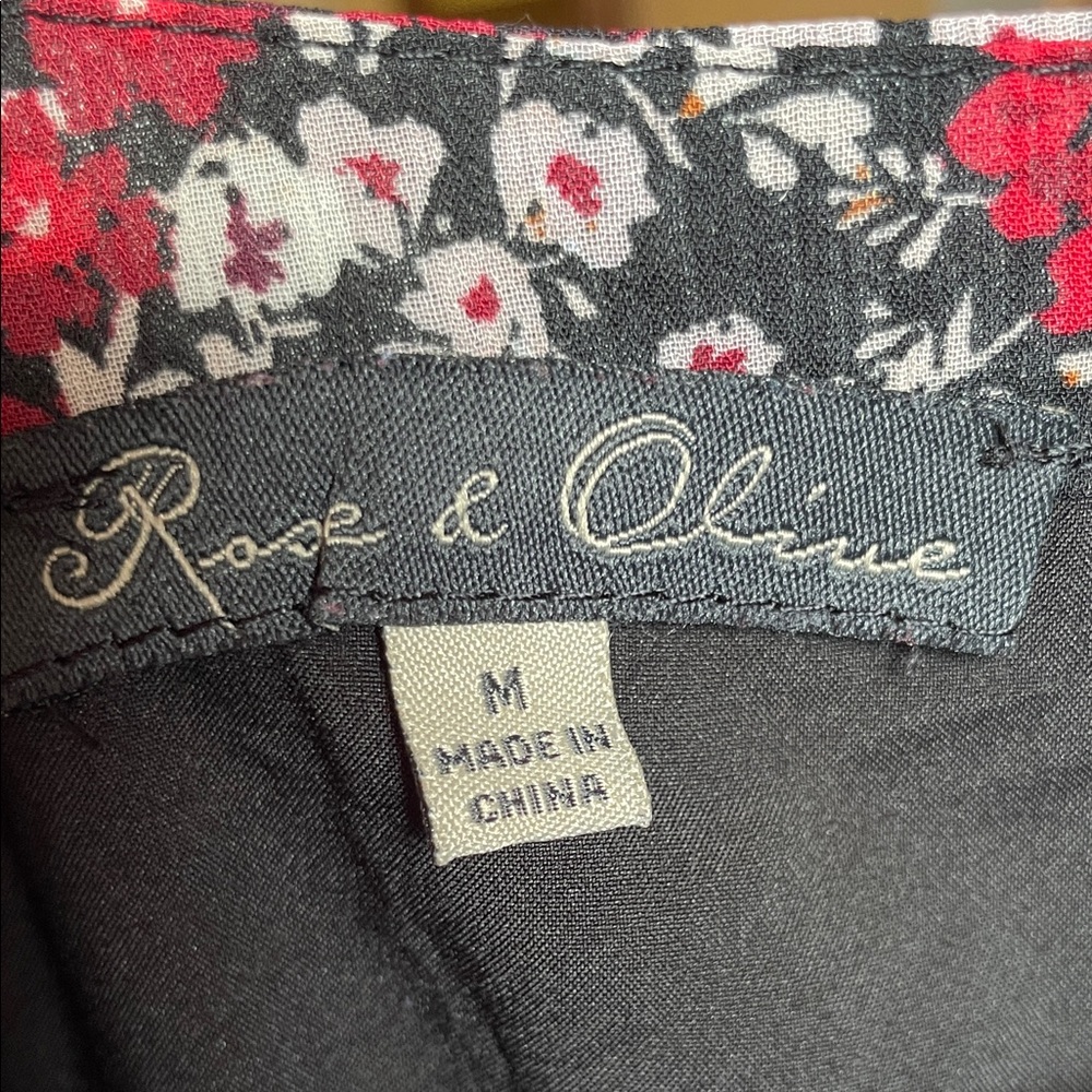 Rose & Olive Floral Mini Dress - Black and Red